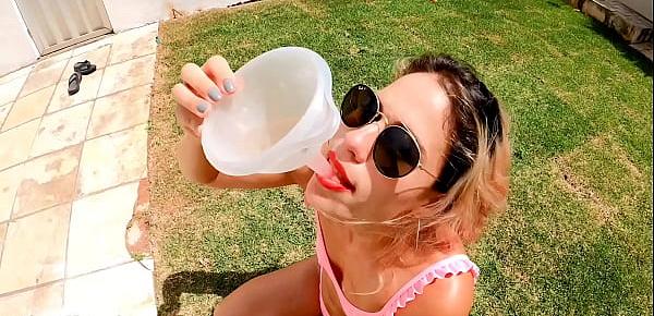  drinking piss for funnel and deep throat -aprilbigass-